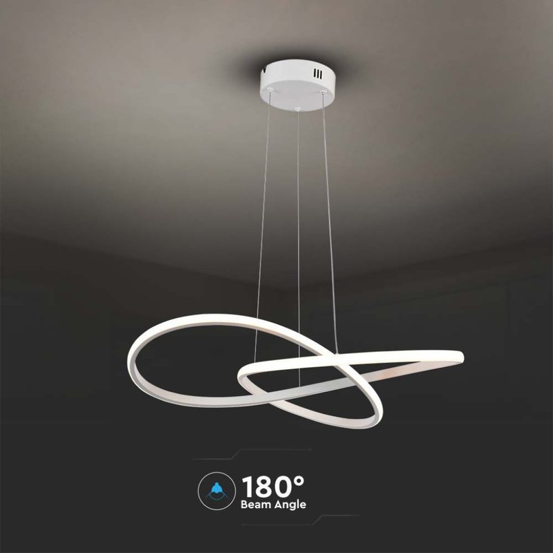 Lampadario LED a Sospensione 20W 2540lm Design Moderno Doppi Anelli Incrociati 500mm Colore Bianco 3000K SKU-8013
