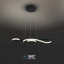 Lampadario LED a Sospensione 18W 2260lm Design Moderno Circolo Spirale Lunga 700mm Colore Nero 3000K SKU-8020