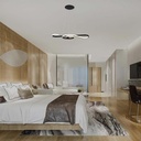 Lampadario LED a Sospensione 18W 2260lm Design Moderno Circolo Spirale Lunga 700mm Colore Nero 3000K SKU-8020