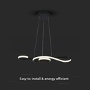 Lampadario LED a Sospensione 18W 2260lm Design Moderno Circolo Spirale Lunga 700mm Colore Nero 3000K SKU-8020