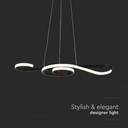 Lampadario LED a Sospensione 18W 2260lm Design Moderno Circolo Spirale Lunga 700mm Colore Nero 3000K SKU-8020