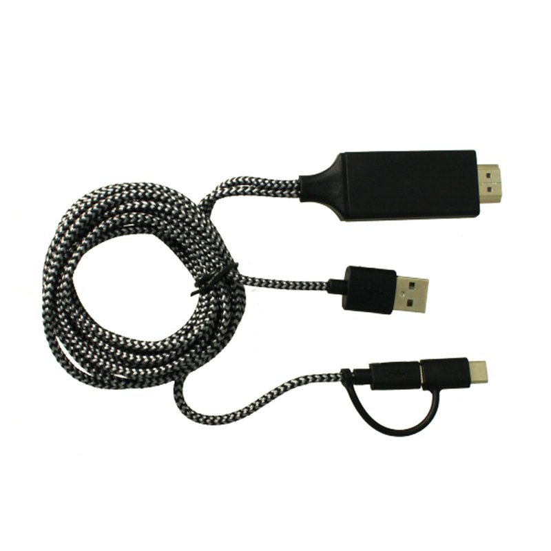 Adattatore Da USB Type C e Micro USB A HDMI HDTV Cavo 2 Metri Per Smartphone Android A TV Monitor Proiettore