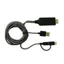 Adattatore Da USB Type C e Micro USB A HDMI HDTV Cavo 2 Metri Per Smartphone Android A TV Monitor Proiettore