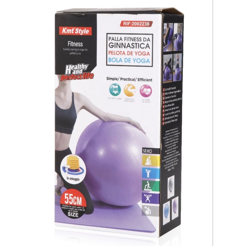 Palla Pilates Fitness Da Ginastica Yoga Grande 55cm Colore Assortito