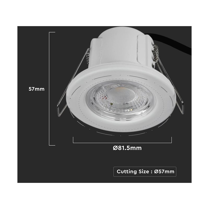Faretto Led da Incasso Dimmerabile 5W 6400K Colore Bianco IP65 Resistente al Fuoco Senza Driver SKU-8181