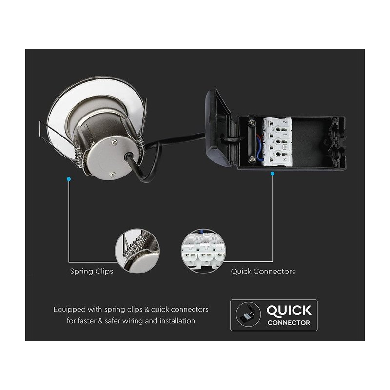 Faretto Led da Incasso Dimmerabile 5W 6400K Colore Nichel Satinato IP65 Resistente al Fuoco Senza Driver SKU-8179