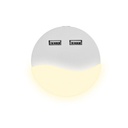 Segnapasso Led Notturno Rotondo 3000K Caricabatteria 2 Porte USB Caricatore 2A Sensore Crepuscolare SKU-505