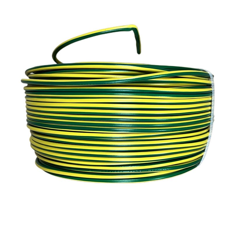 100mt Cavo Elettrico FS17 450/750V Unipolare 1X4mm Colore Giallo Verde Made In Italy