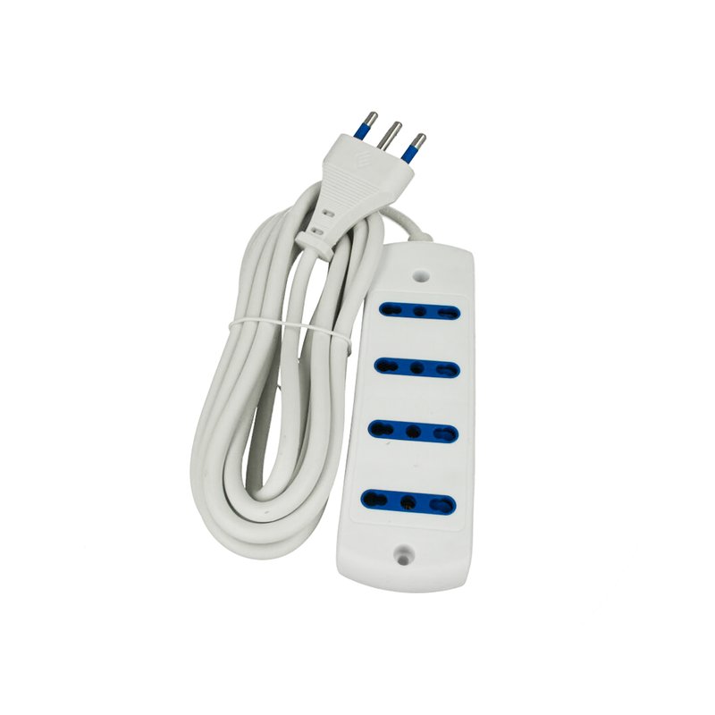 Multipresa Ciabatta Elettrica 4 Posti Cavo Da 1,5 Metri Colore Bianco