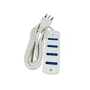 Multipresa Ciabatta Elettrica 4 Posti Cavo Da 1,5 Metri Colore Bianco