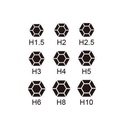 9 Chiavi Esagonali a Brugola Sfera 1,5mm-10mm Taglio Piccolo Lunghezza Da 46mm Fino 123mm