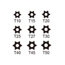 9 Chiavi Torx a Brugola T10-T50 Taglio Grande Lunghezza Da 88mm Fino 222mm