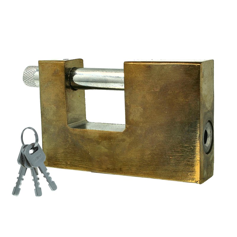 Lucchetto Corazzato Antiscasso 90mm Con 3 Chiavi Colore Ottone