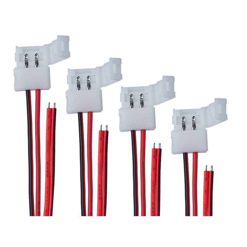 4 PZ Connettore 12mm Per Chiudere Striscia Led Smd 5050 Mono Colore Senza Saldare