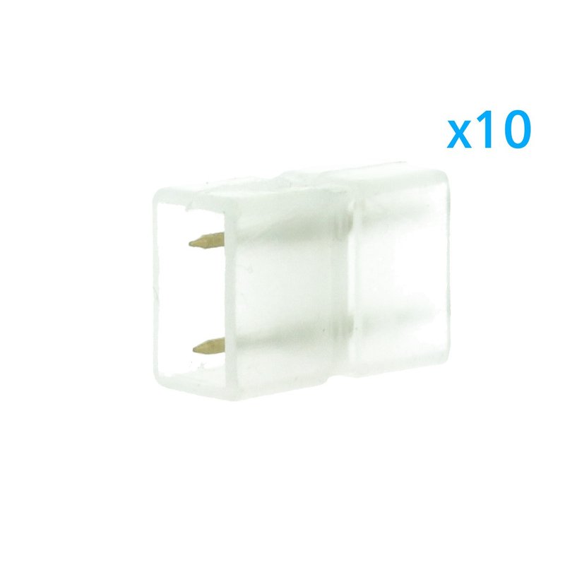 10 PZ Connettore Da 2 Pin Passo 12mm Per Unire e Allungare Bobina Led 220V Mono Colore