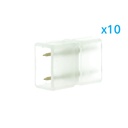 10 PZ Connettore Da 2 Pin Passo 12mm Per Unire e Allungare Bobina Led 220V Mono Colore