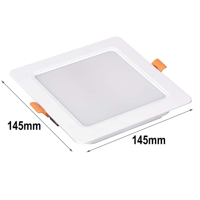 Faretto Led Da Incasso Quadrato 12W 1200LM Caldo 3000K 145X145mm Montaggio 2 In 1 Da Plafone e Da Incasso