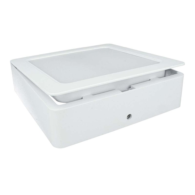 Faretto Led Da Incasso Quadrato 24W 2400LM Caldo 3000K 225X225mm Montaggio 2 In 1 Da Plafone e Da Incasso