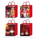 12 Pezzi Sacchetti da Regalo Per Natale Buste Borse Regalo Verticale Babbo Natale 23X18X10cm Manico In Corda