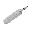 Convertitore Adattatore Audio Stereo da 3,5mm Maschio a 6,35mm Femmina Colore Argento
