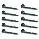 10 Pezzi Ancoraggio Picchetti Chiodi in Pastica per Giardino 145mm Verde