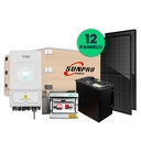 KIT Fotovoltaico Monofase Completo 5KW Con 12 Moduli 410W Batteria 10KWh, Batteria di Accumulo 9.6kWh, Inverter Ibrido 5kW, Quadro AC/DC Monofase 5kW 1 Stringa 1 MPPT