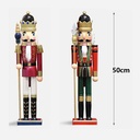 1 Pezzo Schiaccianoci di Natale in Legno Altezza 50cm Colorati