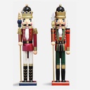 1 Pezzo Schiaccianoci di Natale in Legno Altezza 50cm Colorati