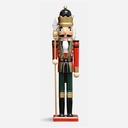 1 Pezzo Schiaccianoci di Natale in Legno Altezza 50cm Colorati
