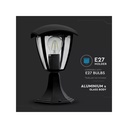 Lampada Da Terra Per Giardino Esterno IP44 Altezza 300mm Attacco E27 Garden Lamp Colore Nero SKU-7057