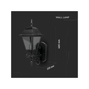 Lampada Da Parete Lanterna Giardino Attacco E27 Garden Wall Lamp IP44 Colore Nero Modello Classico SKU-7519