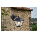 Lampada da Muro a Lanterna Giardino in Vetro Attacco E27 Colore Nero Opaco IP44 Classica SKU-8686