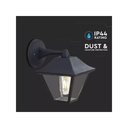 Lampada da Muro a Lanterna Giardino in Vetro Attacco E27 Colore Nero Opaco IP44 Classica SKU-8686