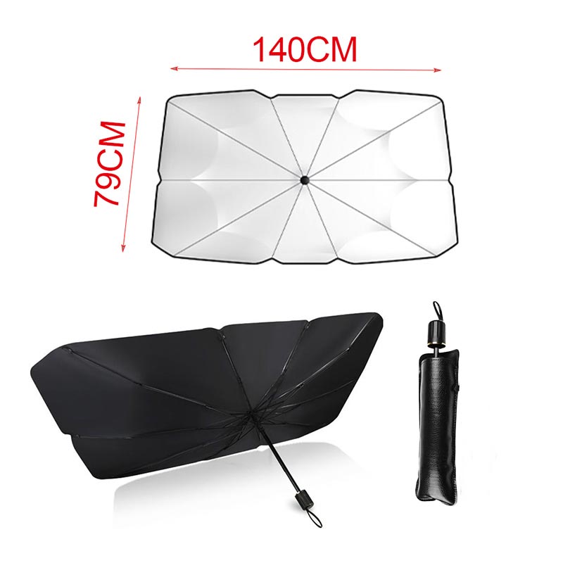 Ombrello Parasole Auto per Parabrezza Taglia Grande 140X79 cm