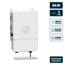 Inverter Fotovoltaico Monofase, Ibrido On-Grid/Off-Grid, Certificato CEI 0-21, Schermo LCD Touch a Colori, Smart Meter Integrato, WiFi e TA Inclusi, Garanzia 10 Anni, IP65 (8KW)