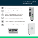 Inverter Fotovoltaico Monofase, Ibrido On-Grid/Off-Grid, Certificato CEI 0-21, Schermo LCD Touch a Colori, Smart Meter Integrato, WiFi e TA Inclusi, Garanzia 10 Anni, IP65 (8KW)