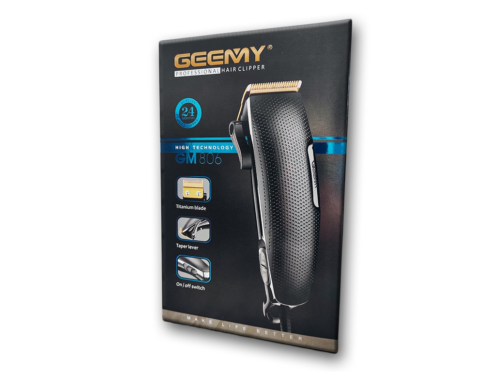 GEMEI GM-806 Tagliacapelli Professionale Con Filo 170cm Lama Titanio Forbici Pettine Inclusi