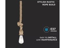 Lampada A Sospensione Attacco E27 Corda Marinaio Nautica Stile Vintage Rope Pendant Filo Lunga 1,5 Metro SKU-3754