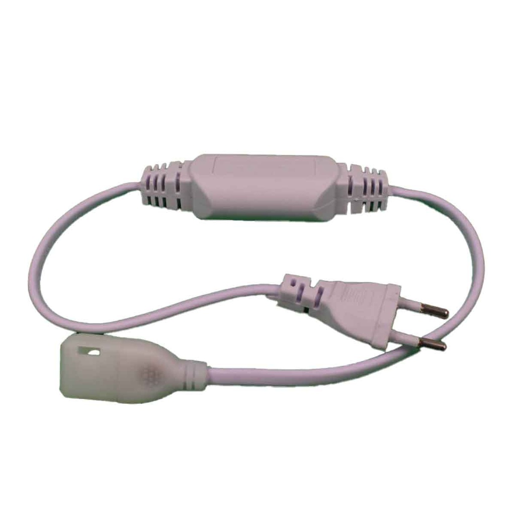 Cavo di Alimentazione per Striscia LED 8A 2Gx0,75mm² 200-240V Lunghezza 0,5m Colore Bianco