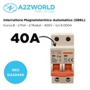 MCB Interruttore Magnetotermico Automatico Curva B 2P 2M 6000A B40A AC 400V IP20 SB6L