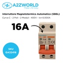 MCB Interruttore Magnetotermico Automatico Curva C 2P 2M 6000A C16A AC 400V IP20 IEC60898-1 SB6L