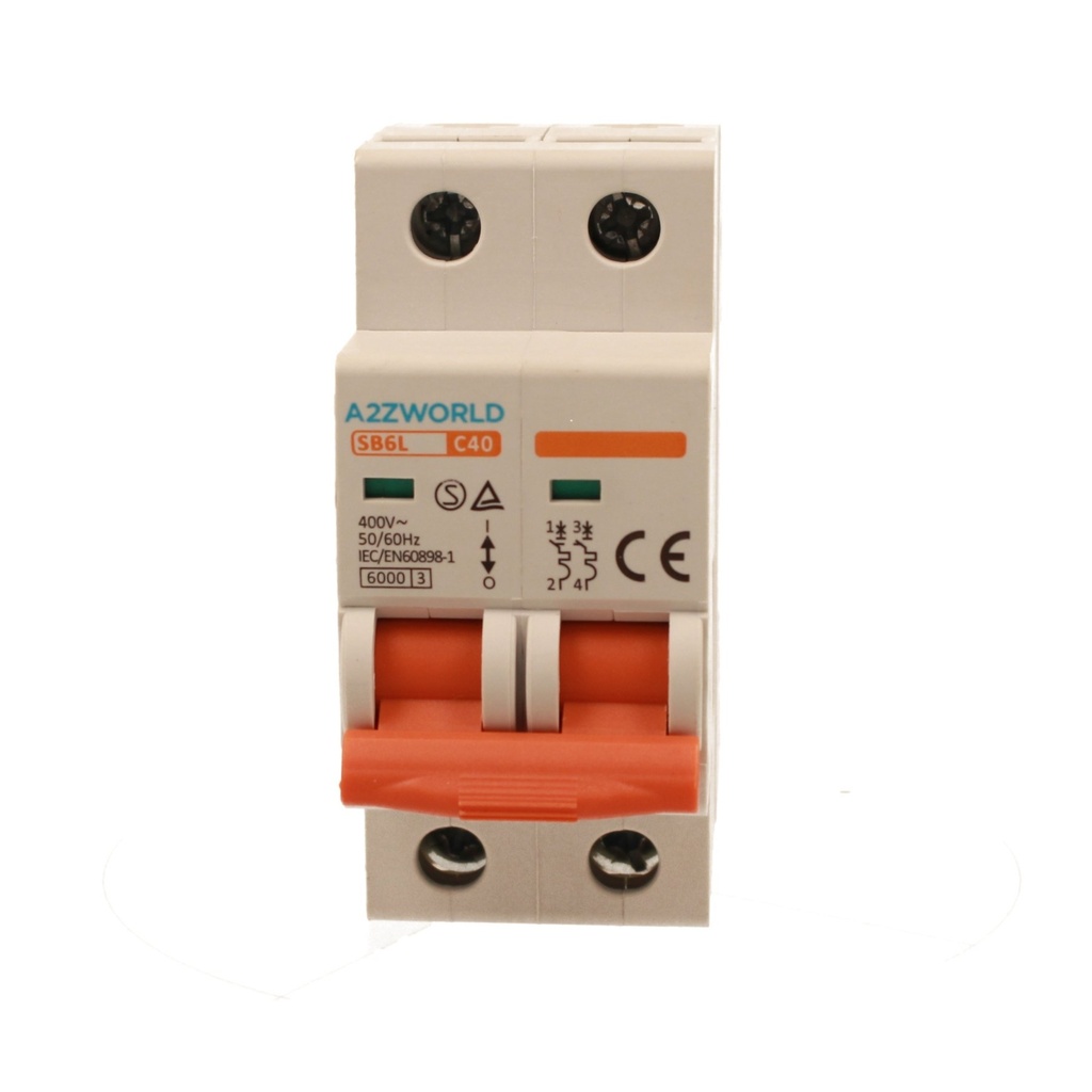 MCB Interruttore Magnetotermico Automatico Curva C 2P 2M 6000A C40A AC 400V IP20 IEC60898-1