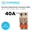 MCB Interruttore Magnetotermico Automatico Curva C 2P 2M 6000A C40A AC 400V IP20 IEC60898-1 SB6L
