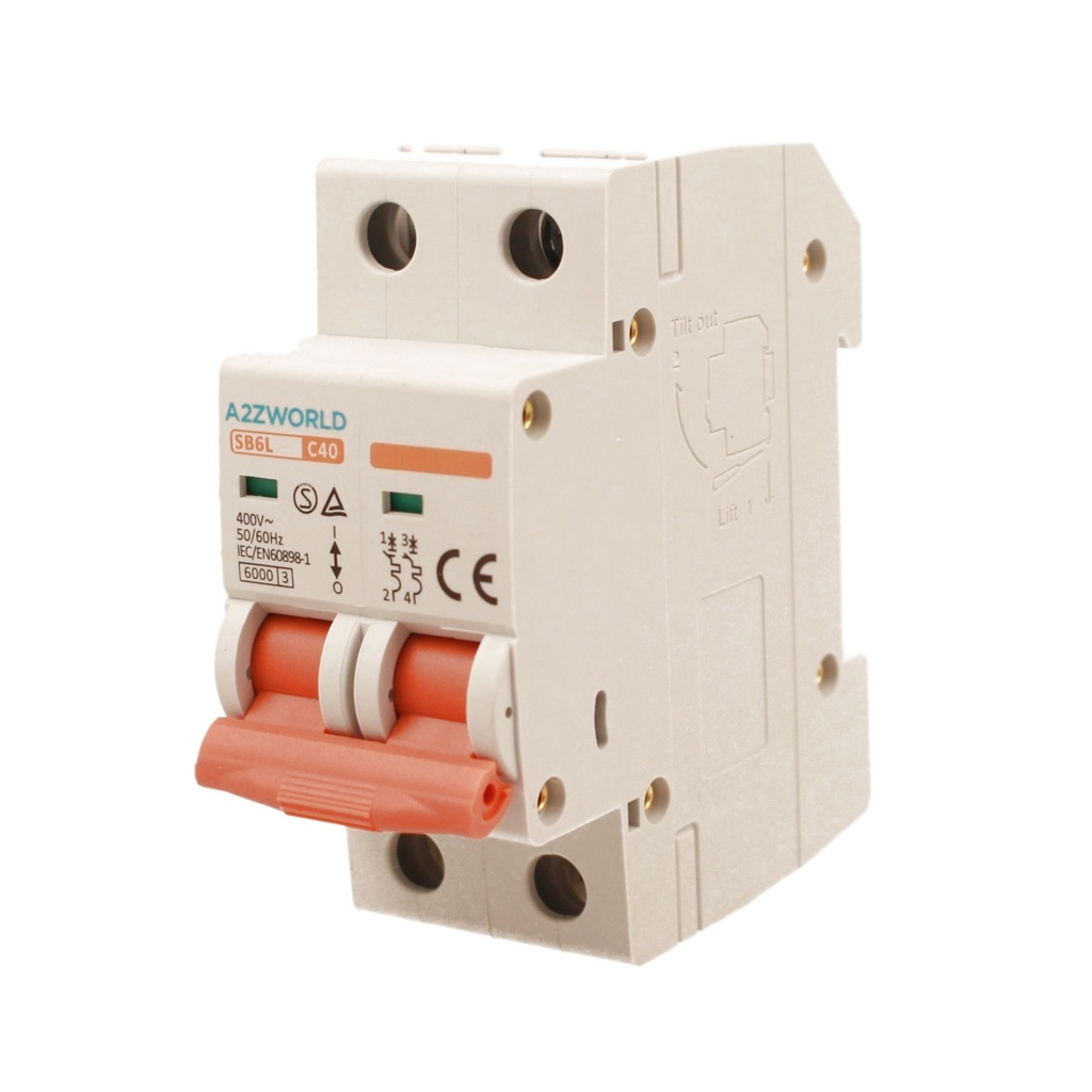 MCB Interruttore Magnetotermico Automatico Curva C 2P 2M 6000A C40A AC 400V IP20 SB6L