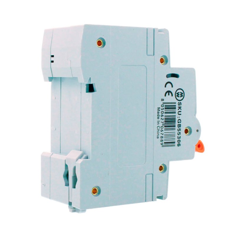 MeanWell RCBO Interruttore Magnetotermico Differenziale Tipo AC Curva C 1P+N 2M 6000A 30mA C6A AC 230V IP20 IEC61009-1