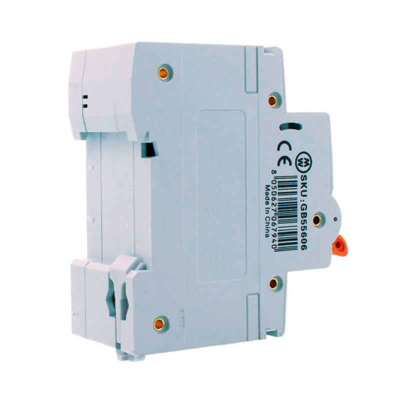 MeanWell RCBO Interruttore Magnetotermico Differenziale Tipo AC Curva C 1P+N 2M 6000A 300mA C6A AC 230V IP20 IEC61009-1