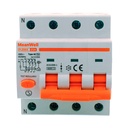 MeanWell RCBO Interruttore Magnetotermico Differenziale Tipo AC Curva C 3P+N 4M 6000A 30mA C25A AC 400V IP20 IEC61009-1