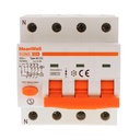MeanWell RCBO Interruttore Magnetotermico Differenziale Tipo AC Curva C 3P+N 4M 6000A 300mA C32A AC 400V IP20 IEC61009-1
