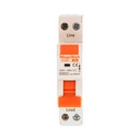 MeanWell RCBO Interruttore Magnetotermico Differenziale Tipo AC Curva C 1P+N 1M 6000A 30mA C6A AC 230V IP20 IEC61009-1