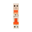 MeanWell RCBO Interruttore Magnetotermico Differenziale Tipo AC Curva C 1P+N 1M 6000A 30mA C25A AC 230V IP20 IEC61009-1
